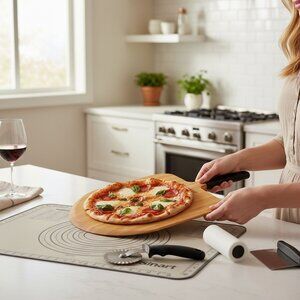 Cuisinart Pizza Prep & Serve Set - Black and Brown
